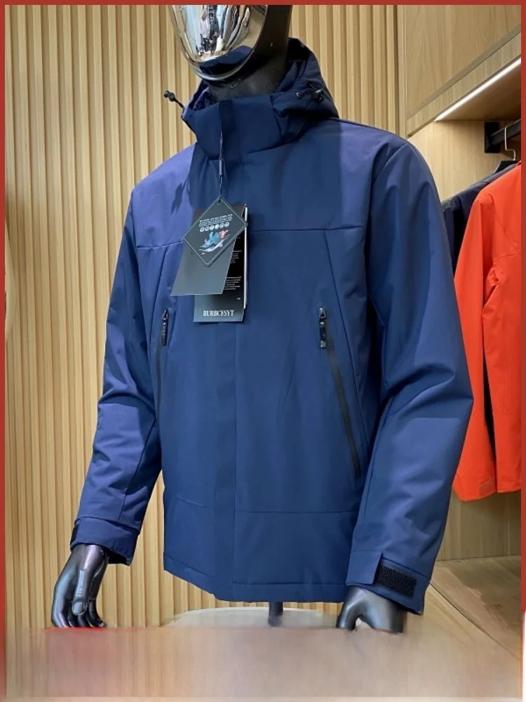 

aphene Heating Lined Outdoor Jaet for Men Windproof Water Repellent Hooded Cotton Coat Warm Versatile Winter Outerwear