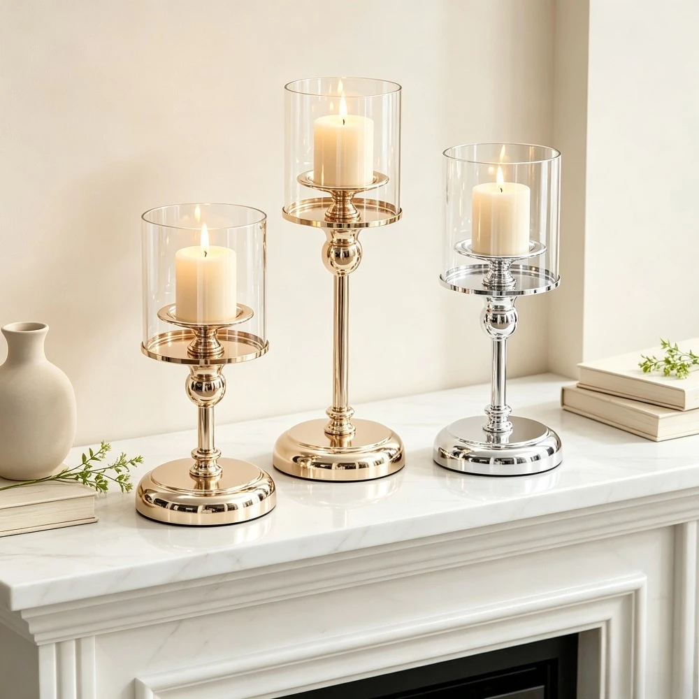 3Pcs Candle Holders Modern Met - Centerpiece Stick recension och pris