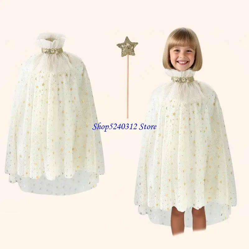 

634c Принцесса нарядить аксессуары Принцесса плащ с магикой палочкой Принцесса Кейп