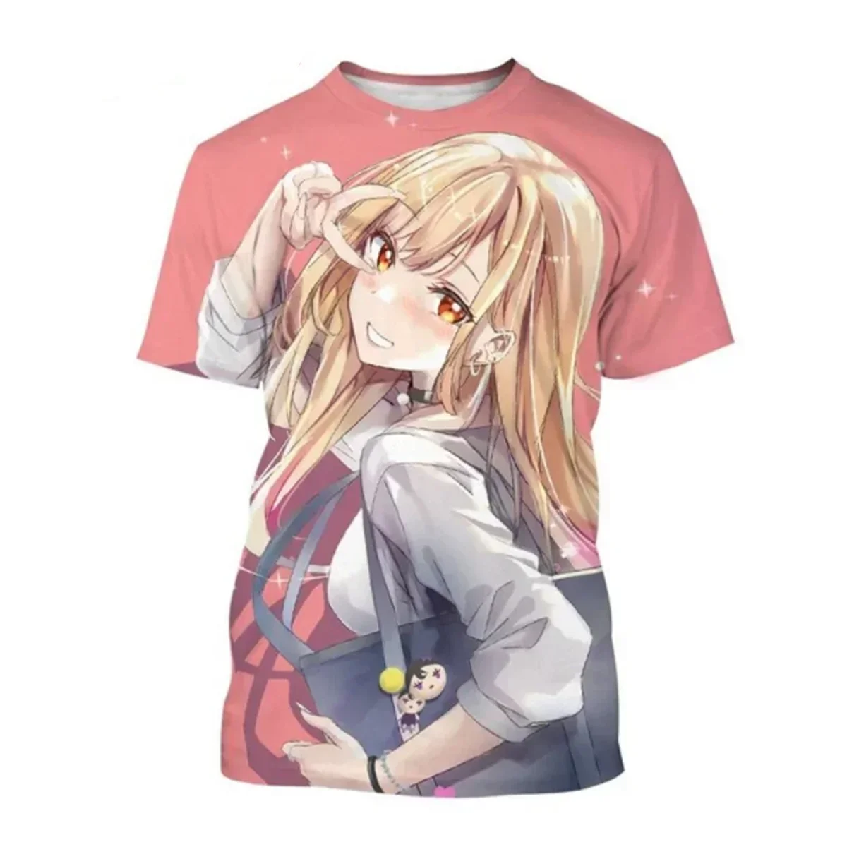 

Trendy Japanese 3D Girl T-shirt 3D Printed with Kitagawa Shinrikyo Cute Pattern Fashion Round Neck Short Sleeve Casual Top