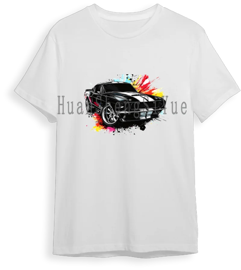 Dynamic Sports Car Heat Transfer Patch Ironing Sticker Clothes DTF Fashion T-shirt Hoodie DIY Jacket Patch Hot Paste Paper