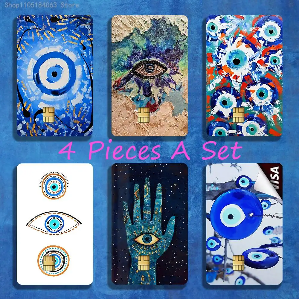 

Evil Eye Abstract Art Stickers Credit Visa Debit Bank Charge Card Bus Metro Waterproof Sticker Decal Decoration