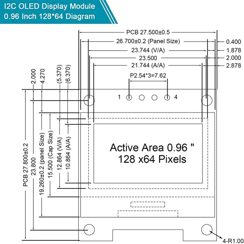 10Pieces 0.96 Inch OLED Module SSD1306 Driver IIC I2C Serial Self-Luminous Display Board For Arduino Raspberry PI