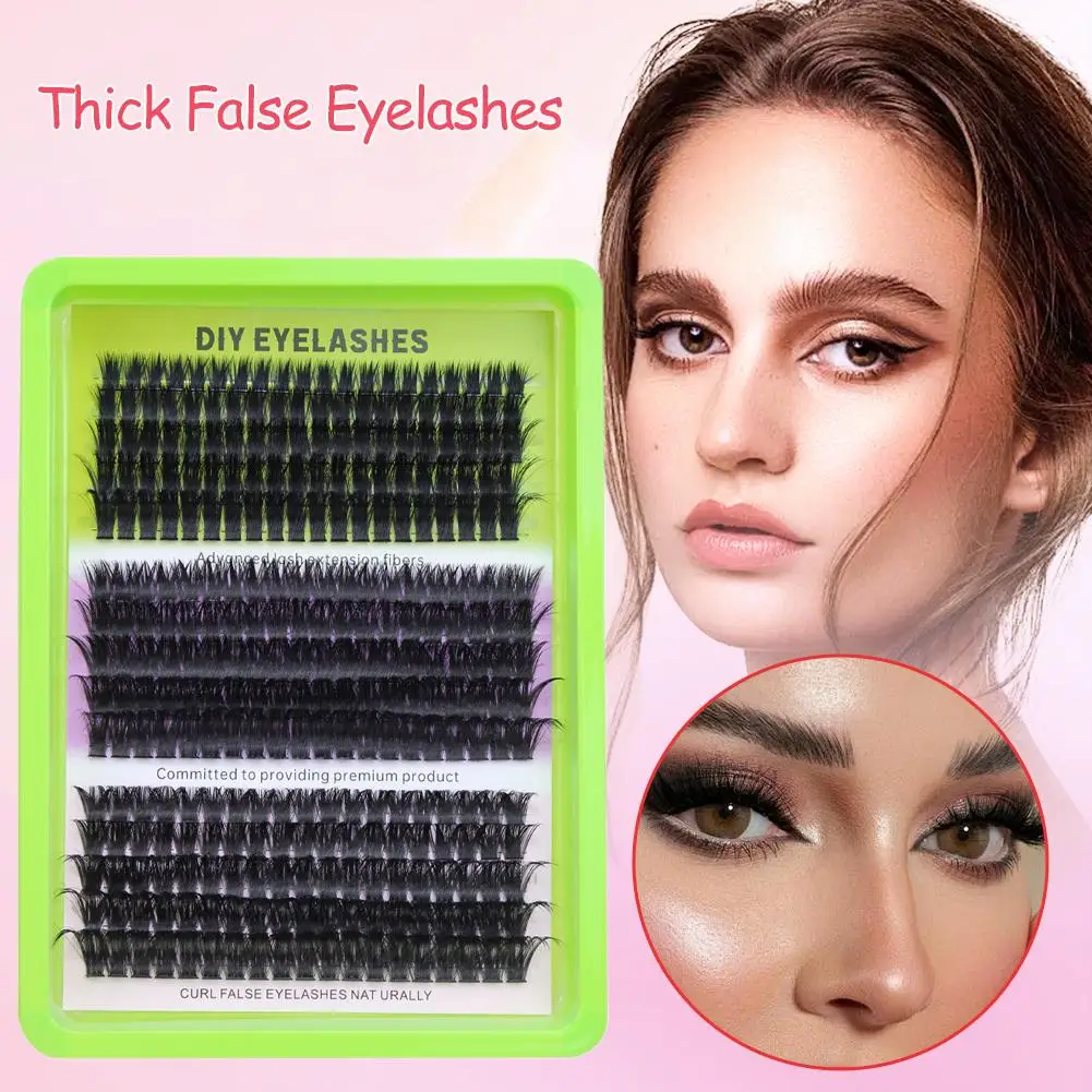 60D80D100D Thick False Eyelashes with Mixed Length, D Curl Cat-Eye Style for a Fluffy And Dramatic Look Suitable for Beginn G4D2