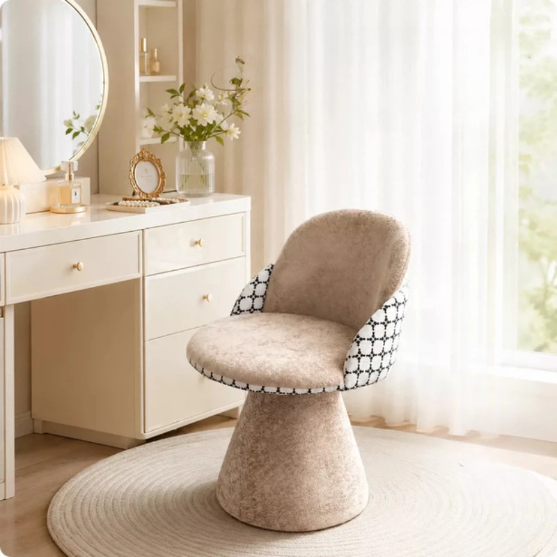 Bedroom Luxury French Vanity Makeup Stool Dining Chair Minimalist Backrest Dressing Table Seat Home