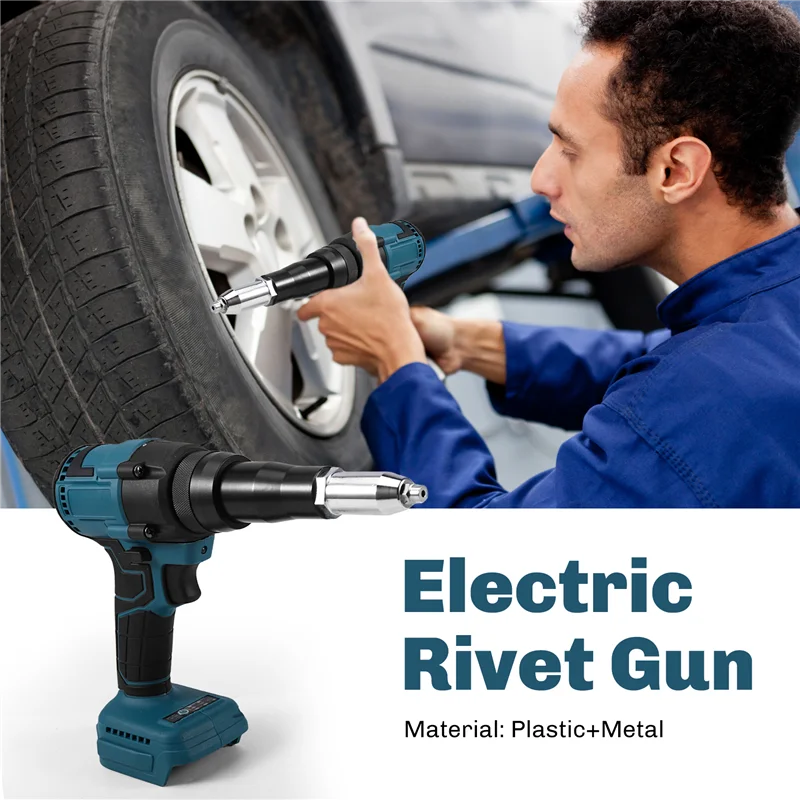 

THIVN-Cordless Electric Rivet Gun 2.4-4.8Mm Rechargeable Blind Riveter Nut Gun With LED For 18V Battery Not Include