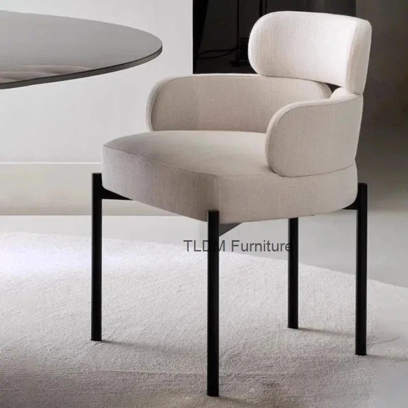 

Modern Comfortable Ergonomic Dining Chairs Aesthetic Designe Accent Armchair Kitchen Leather Chaises Salle À Manger Furniture