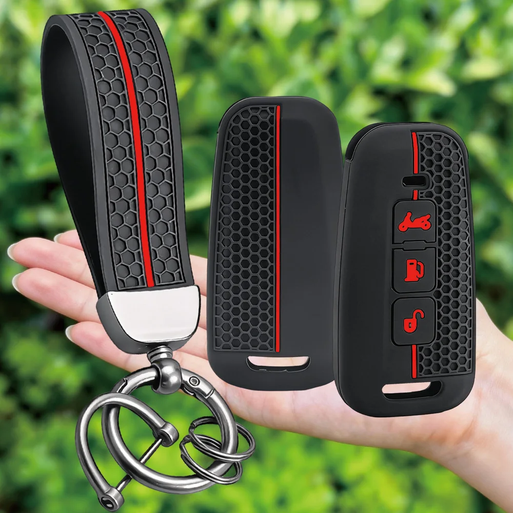 New Keychain Silicone Motorcycle Key Case for Piaggio Beverly 400 Beverly400 Remote Cover Shell Keychain Fob Accessories