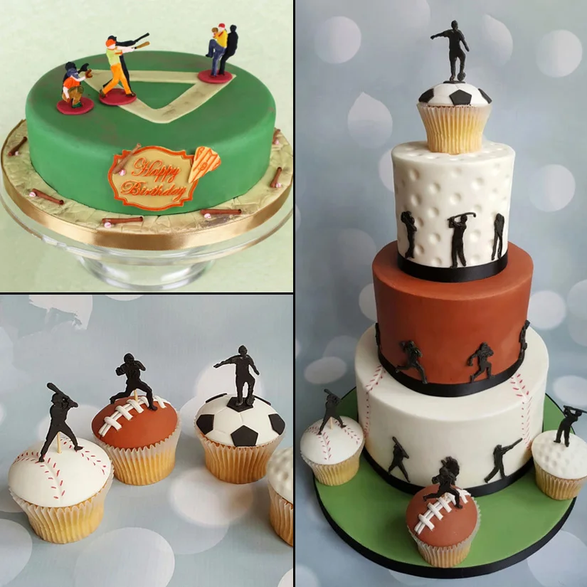 Football Golf Rugby Baseball Shape Cake Side 100% Platinum Silicone Sugarcraft Mould, Fondant Cake Decorating Tools Bakeware