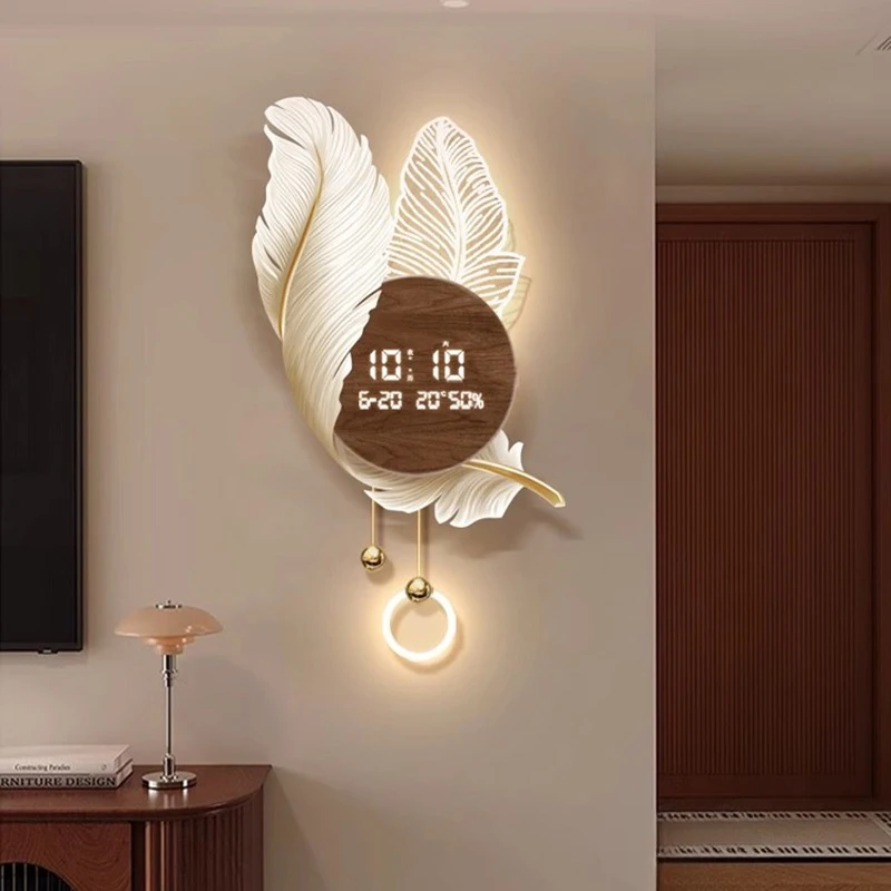 

Design Creative Clock Wall Living Room Fashion Nordic Led Aesthetic Wall Watch Luxury Restaurant Relogio De Parede Home Design