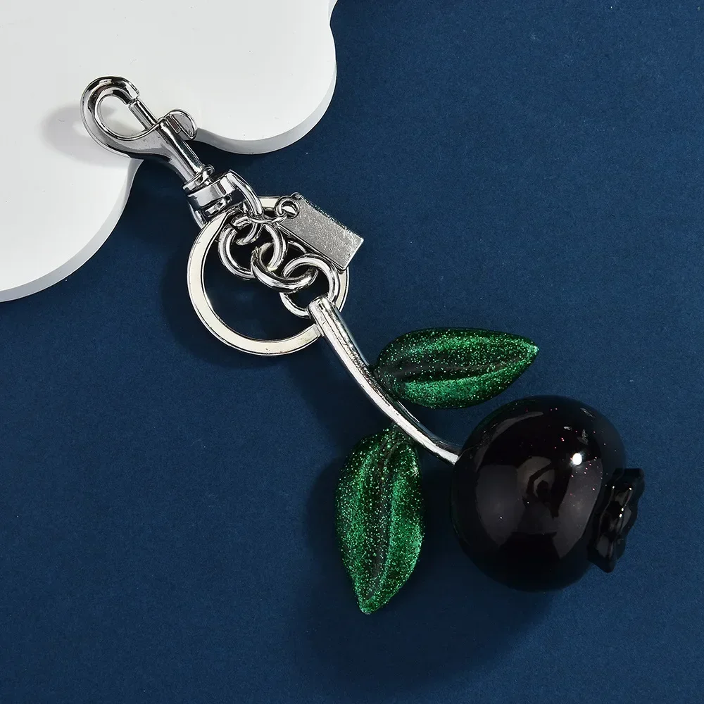 

2025 Crystal Blueberry Keychain Pendant, Fruit Pendant, Bagged Blueberry Pendant