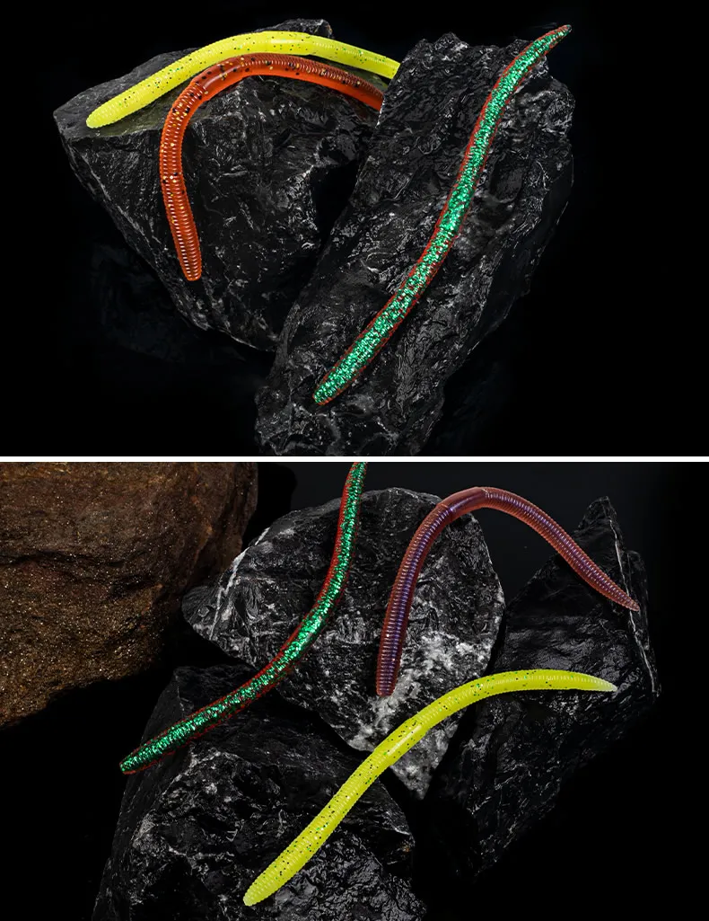 Kingdom Langsam sinkender weicher Köder, Angelköder, 1,8 g, 2,8 g, 96 mm, 120 mm, künstliche Meereswürmer, Regenwurm, Swimbait, Angelköder – Detail 13