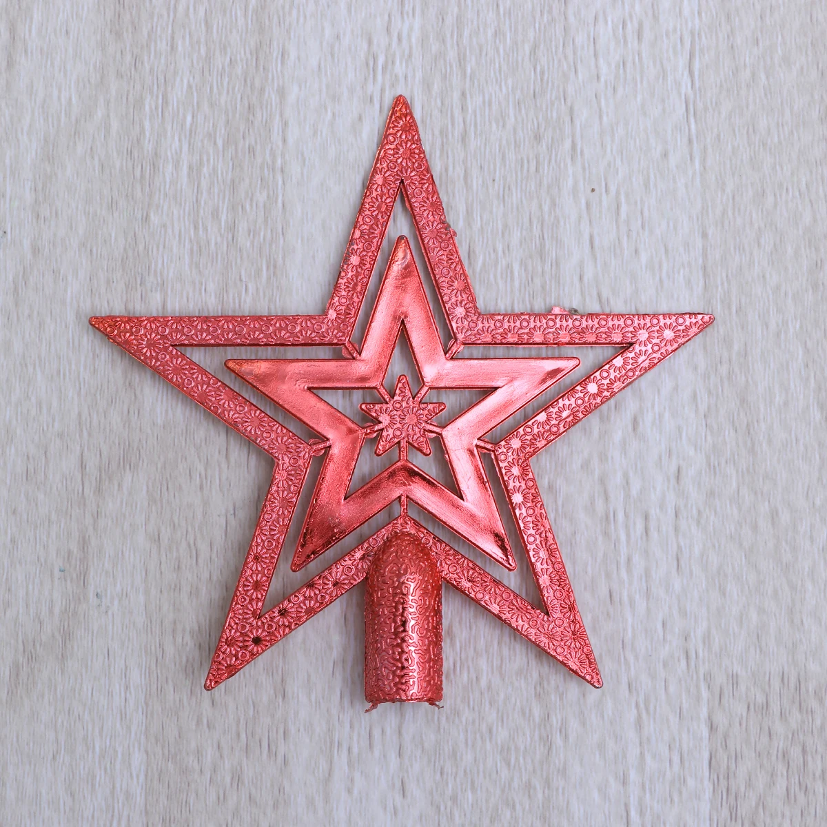 

15Cm Red Christmas Tree Topper Star Lightweight Portable Installation Lovely Design Exquisite Craft Christmas Tree Star Topper
