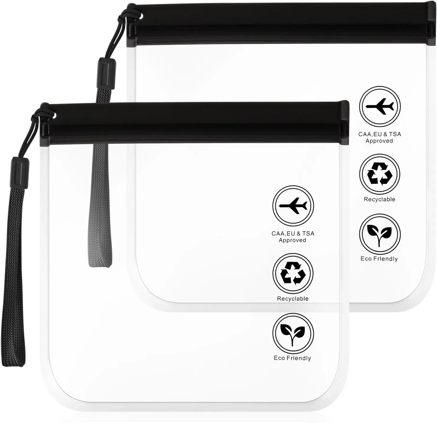 Transparent EVA Travel-Friendly Self-Sealing Tote Bag; Waterproof EVA Toiletry and Cosmetic Storage Bag with Drawstring