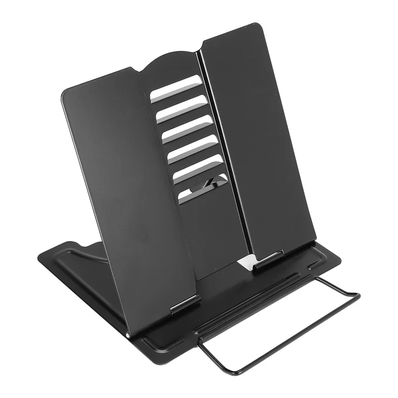 BAAG-Desk Book Stand Metal Reading Rest Book Holder زاوية قابلة للتعديل حامل المستندات المحمولة قوي خفيف الوزن (أسود)