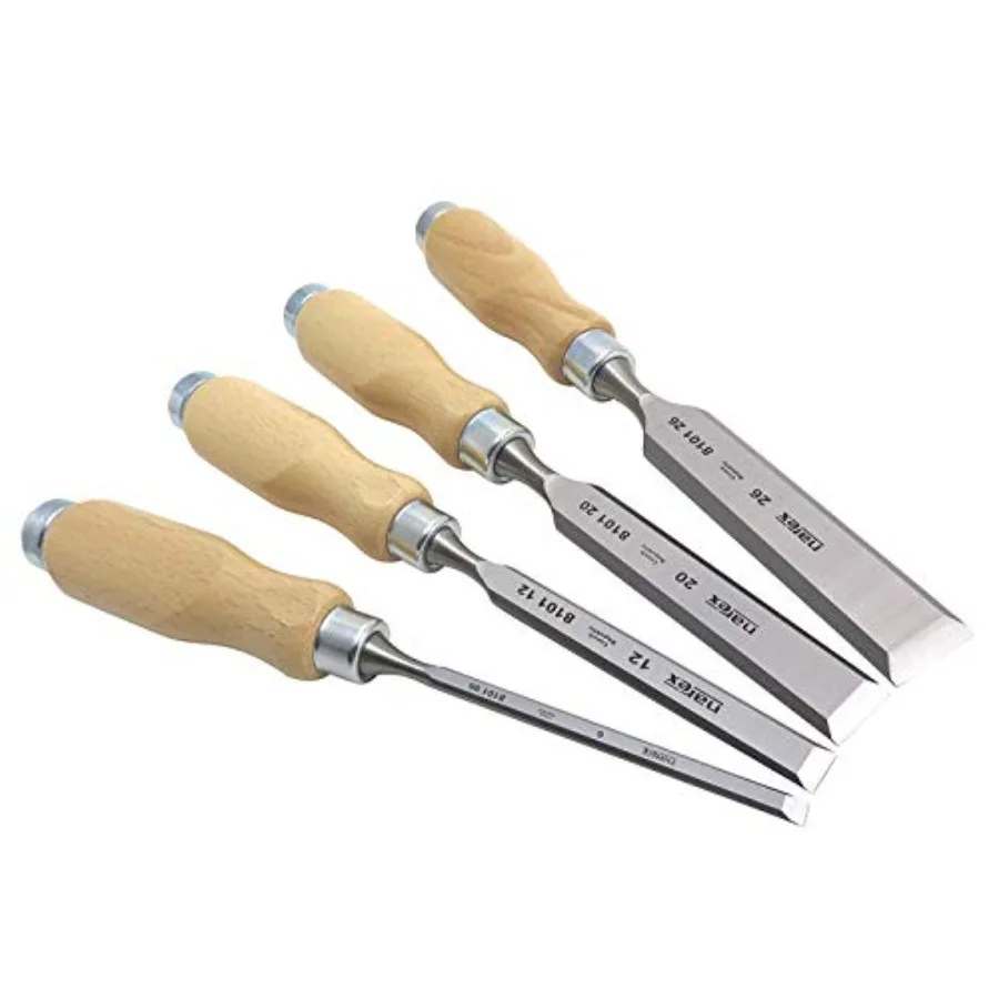 

Bevel Edge Chisel Set with Wooden Handles, Set of 4 pcs