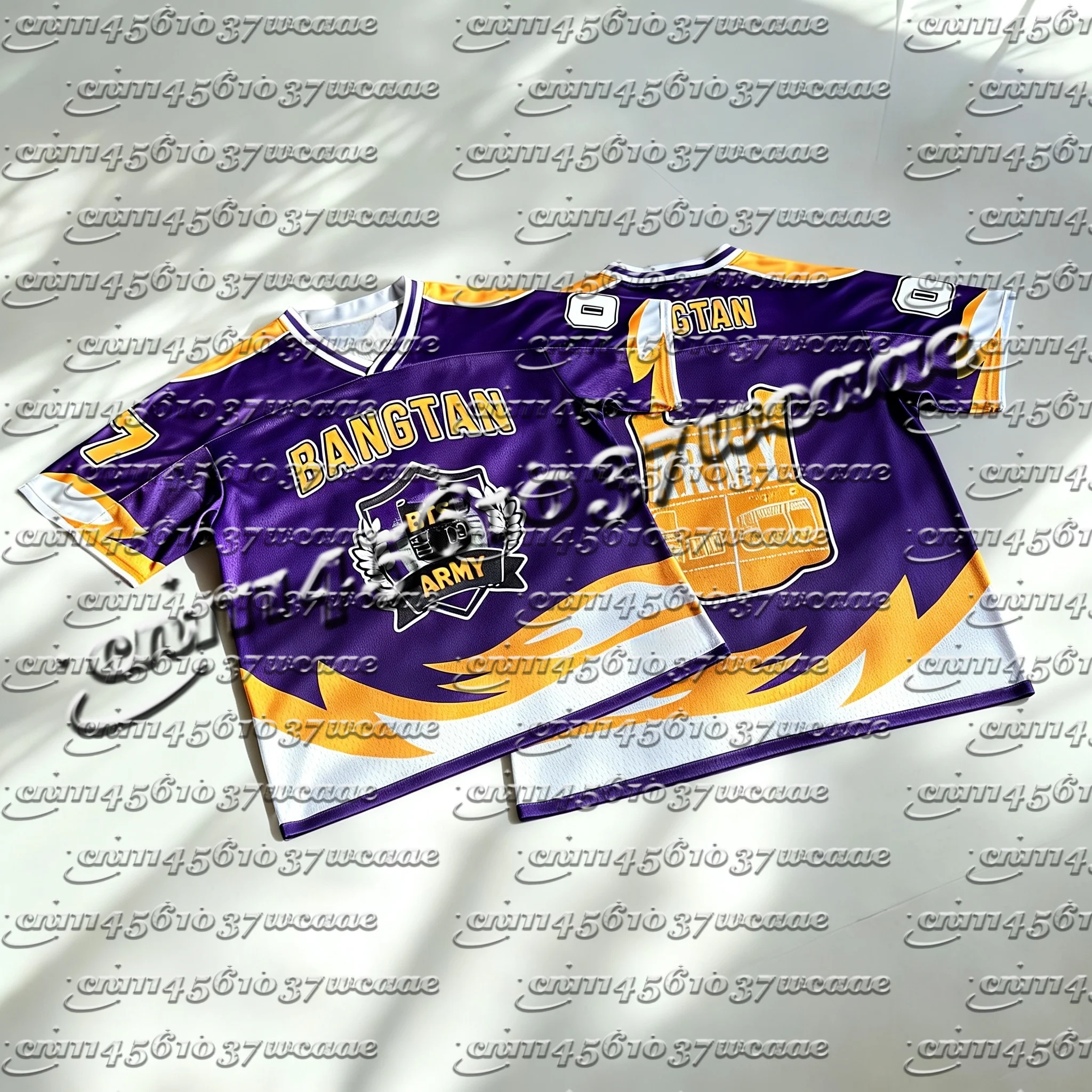 Camiseta Oversize Deportiva Americana con Estampado en Contraste Negro y Gris de la Serie Completa del Nuevo Grupo Kpop Popular 2026 para Fans como Regalo