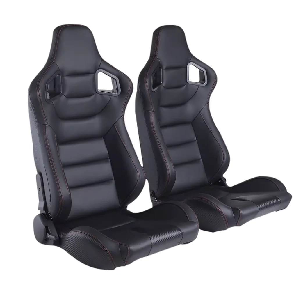 

Factory High Quality General Leather Car Barrel Seat Black/Red/Yellow Factory Adjustable Racing Seat