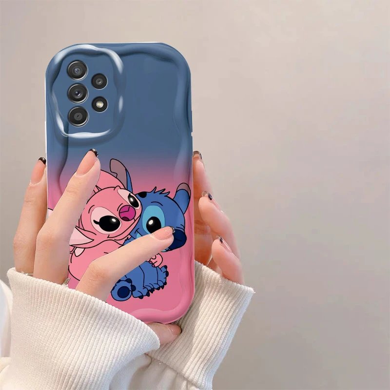 Disney Stitch süß für Samsung A55 A54 A53 A52 A35 A34 A33 A32 A25 A24 A23 A22 A21 A15 5g Wellen öl abdeckung Telefon hülle