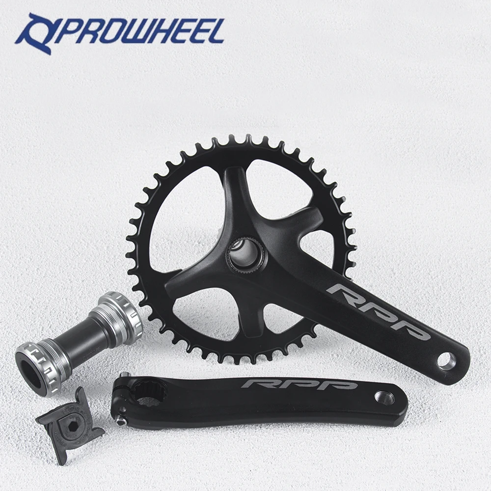 

Road Bike Gravel Crankset Aluminum Alloy 170mm Hollow Crank Single Chainring 9-11S 42T MTB Bike Cranks With Bottom Bracket BB68