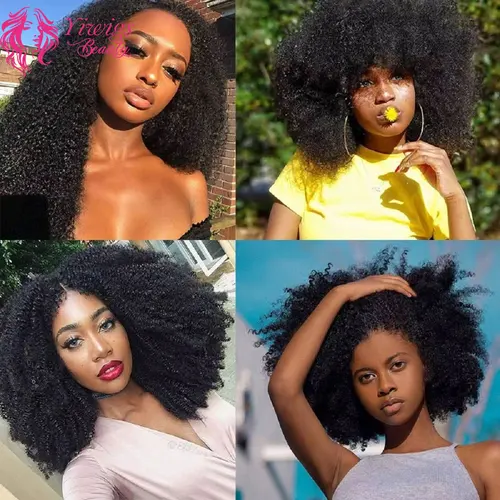 Imagen 2 del producto Extensiones de cabello humano rizado Afro Yiwigs 4C, extensiones de tejido rizado virgen 100% sin procesar, extensiones de cabello humano