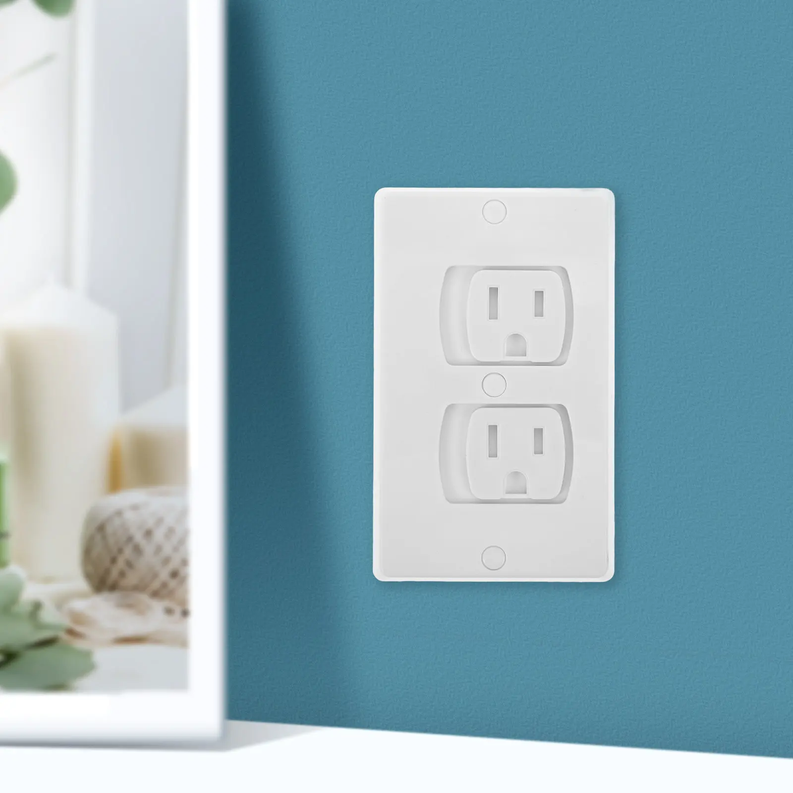 6Pcs Childproof Outlet Covers Auto Closing Electric Socket Safety Wall Plug Covers Rebound Design Baby Proofing Plates