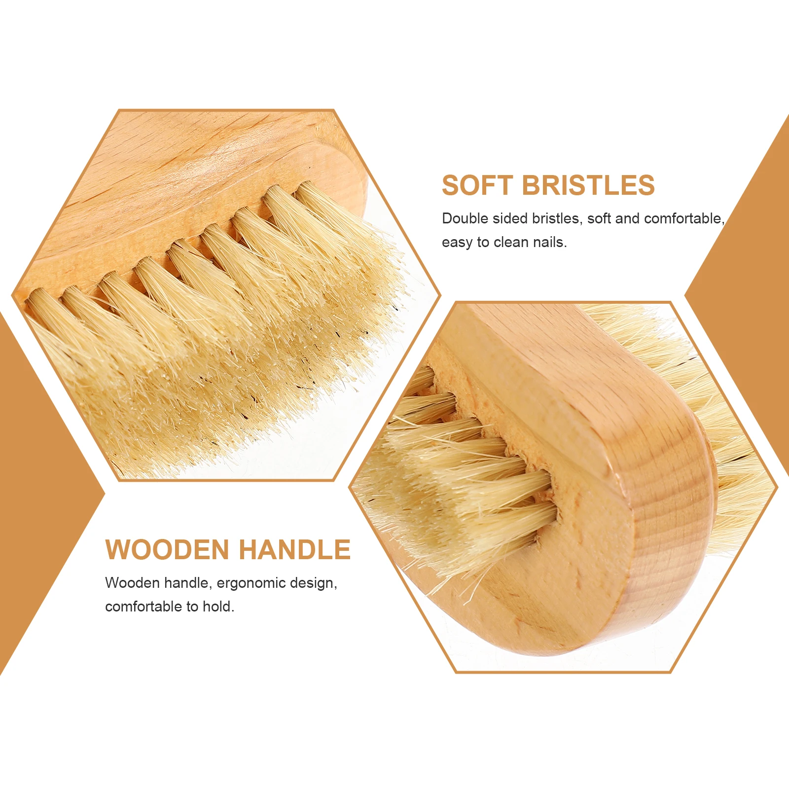 

3 Pcs Nail Brush Wooden Finger Cleaner for Nails Scrubber Manicure Daily Use Travel Size Durable Household Accessories