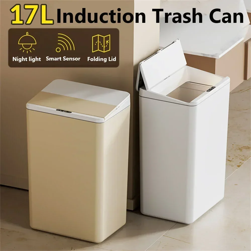 Big Desk Bin Sensor Trash Can Folding Trash Can for Kitchen Accessories Dustbin Automatic Bathroom Bedroom Wastebasket