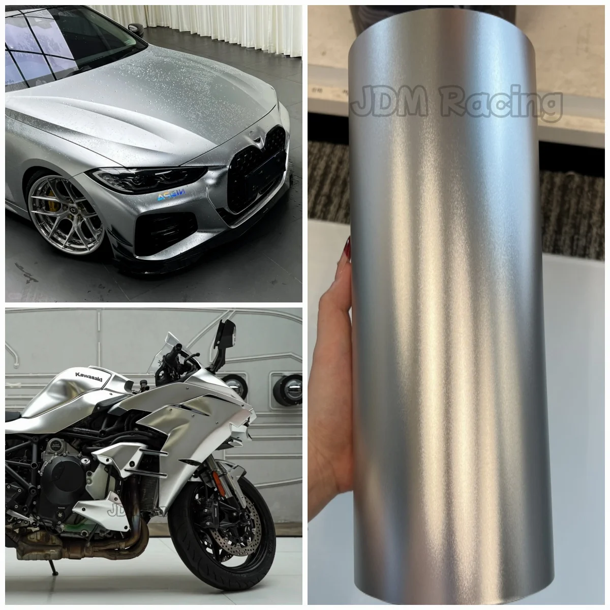 Liquid Metal Alexandria satin Silver Car Body Film Silver Vinyl Wrap Interior Sticker for Car Motorcycle Bike Styling Film ﻿