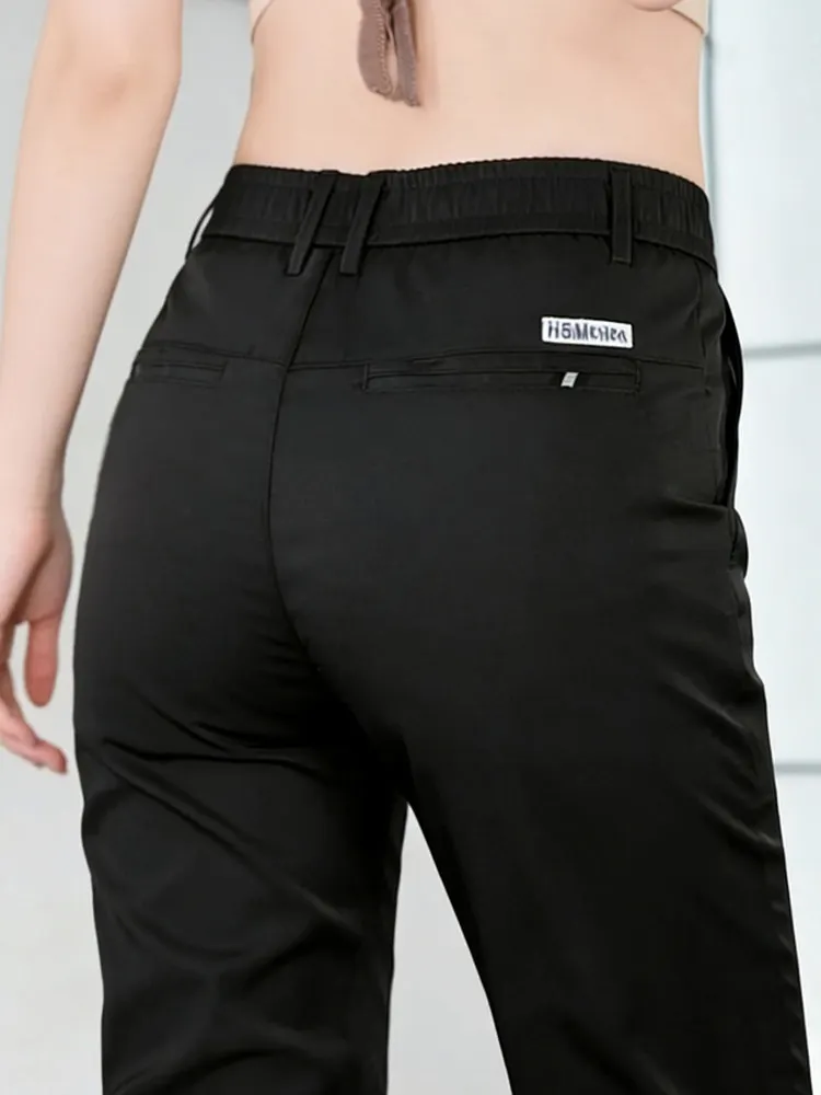 Nouveau pantalon homme d'été en soie glacée, 4 couleurs, classique coréen, couleur unie, décontracté, mode affaires, extensible, coupe slim, de marque, taille 38