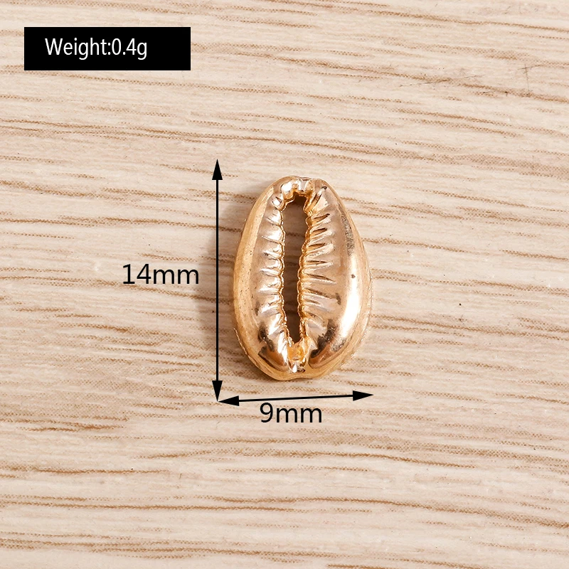 Tusember 50 Stück 9*14mm Legierung Goldfarben Metall Muschel-Anhänger Charms für Strand-Halsketten Ohrringe Handgemachten Schmuck DIY Handwerk – Detail 1