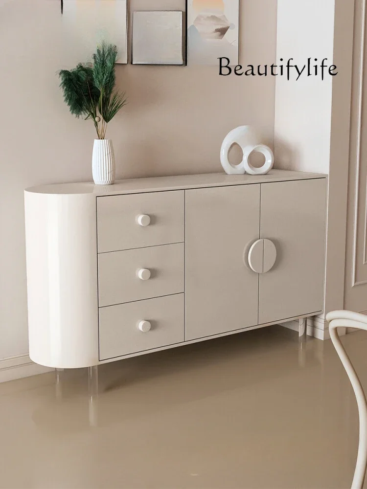 

French Cream Style Solid Wood Sideboard European Entry Lux Home Hallway Modern Minimalist Entrance Cabinet