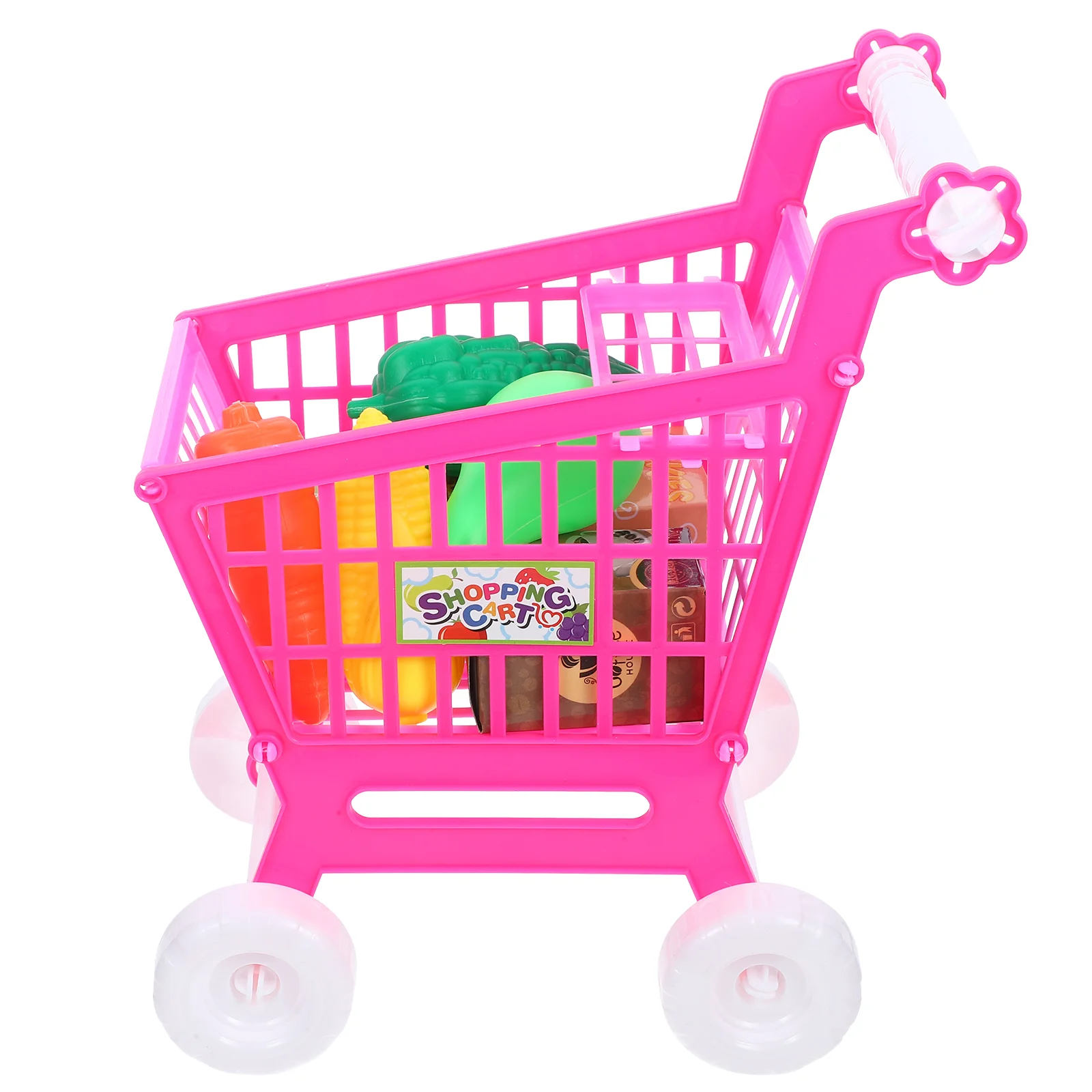 Casa de muñecas de simulación, carrito de compras, Mini juguetes para niños, cesta de comestibles para bebés, muñecas para bebés