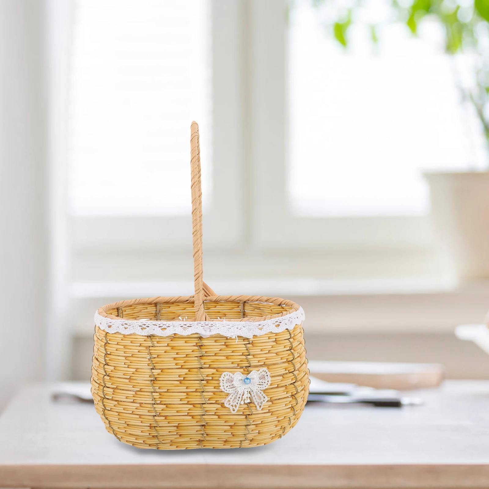

Baby Rattan Flower Basket Girl Baskets for Organizing Storage Wicker Hand Woven