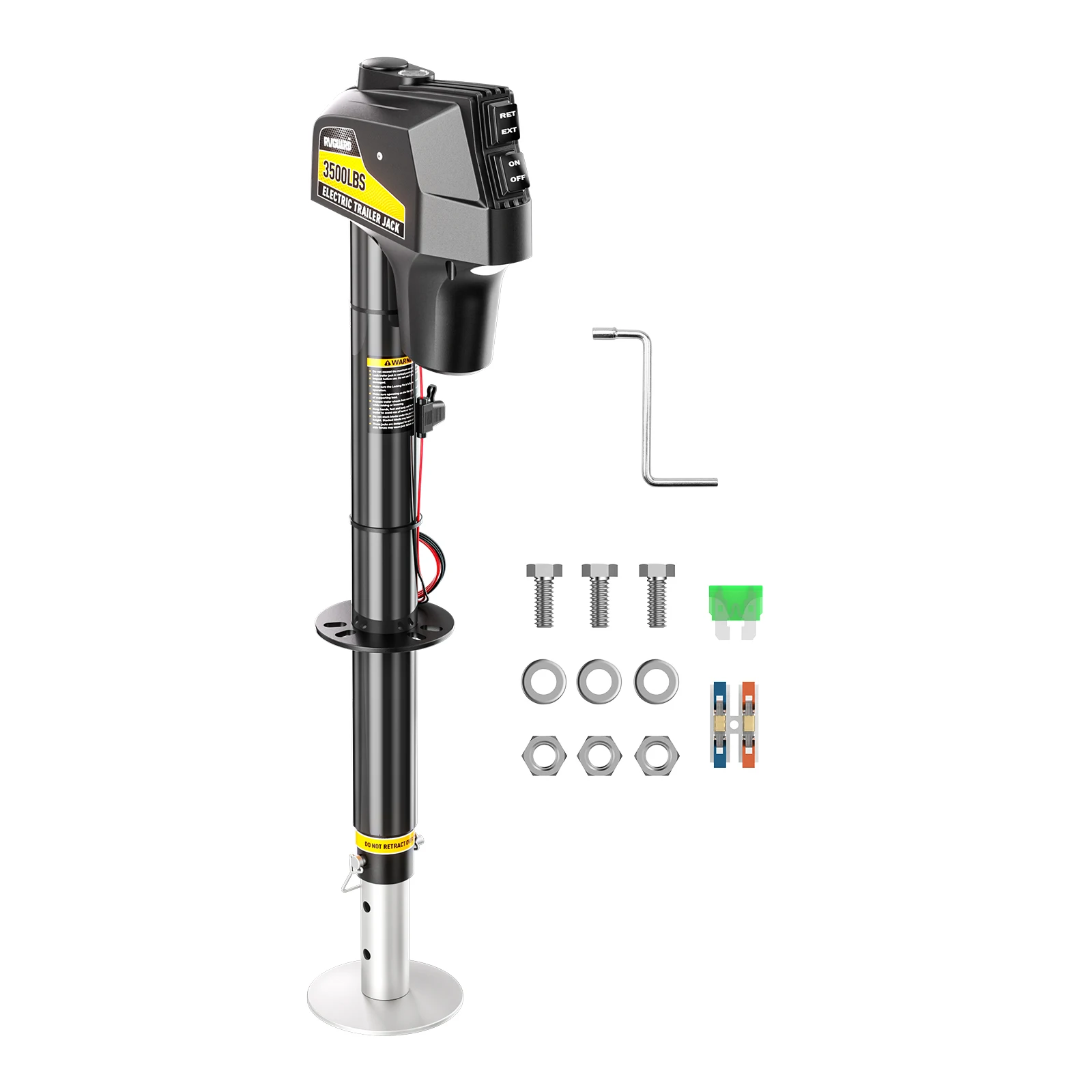 3500 LBS Electric Trailer Power Tongue Jack, 12V DC RV Trailer Stabilizer Jack With Manual Crank Handle For RV Camper Trailer