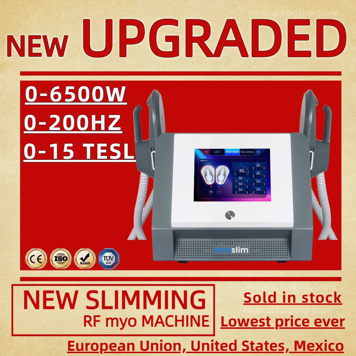

6500W MYOslim Muscle Stimulator RF Body Sculpting NEW Portable Machine Slimming Weight Lose Electromagnetic