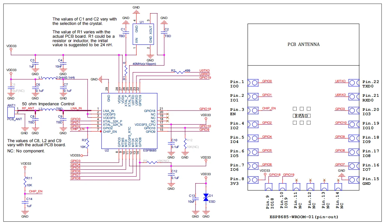 ESP8685-WROOM-01 Модуль Wi-Fi/Bluetooth 5, 2,4 ГГц