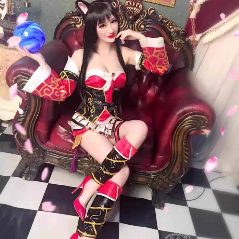

New LOL League of Legends Female Nine-Tailed Fox Ahri Cosplay Costume Tail Props New CG Version