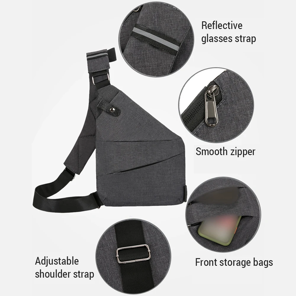 Shoulder Bag Chest Bag Men Women Lightweight Multifunctional Travel Sling Bag for Outdoor Casual Business Left/Right Sling bag