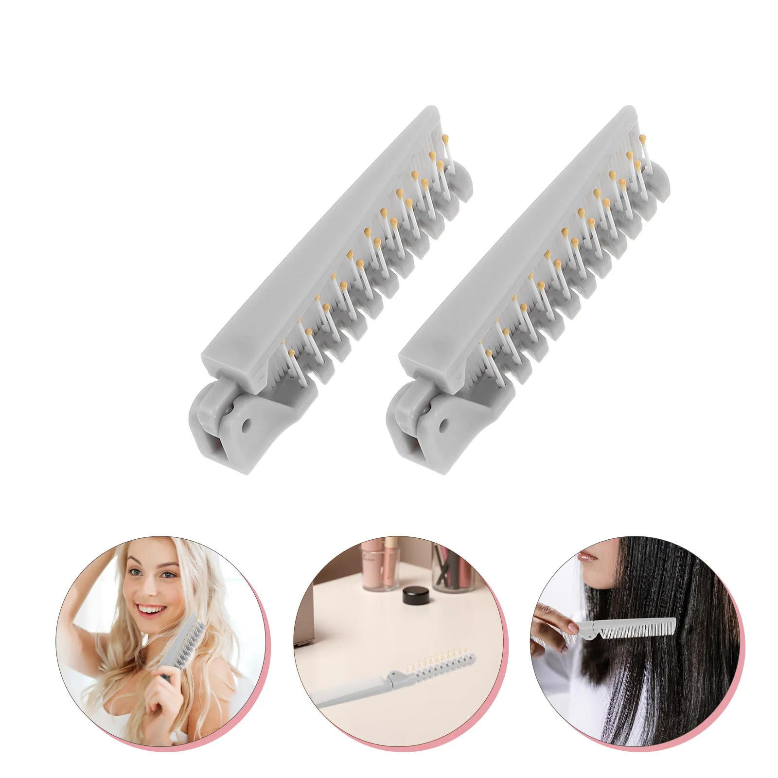 5Pcs Folding Hair Brush Comb Double-Sided Foldable Wide Tooth Hair Comb Portable Travel Styling Tool Lightweight Folding