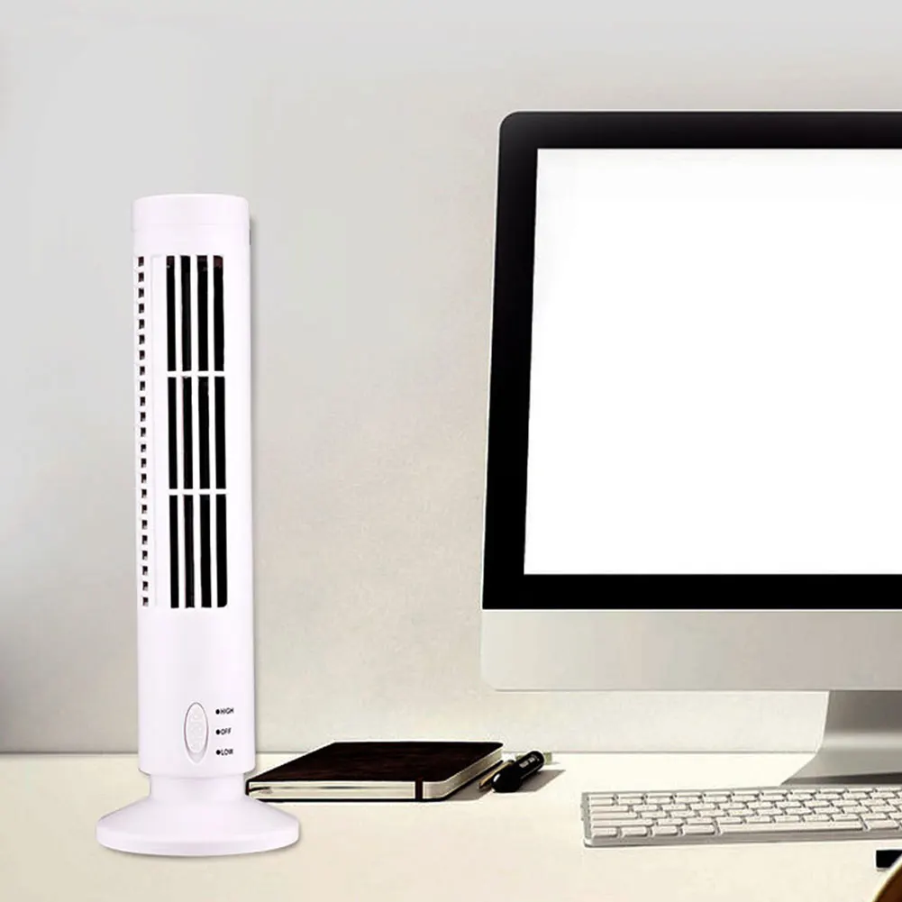 Bladeless Towers Fan Small Airs Circulator Dual Speed Modes Usb Powered Bladeless Air Conditioner Home/Office Cooling Fan