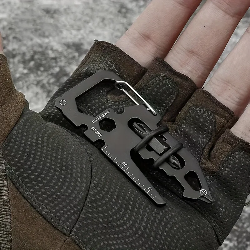 1pc Creative Figure-Eight Buckle Combination Tool Card, Multi-Functional Card Tool, Portable Ruler, Cross Screwdriver