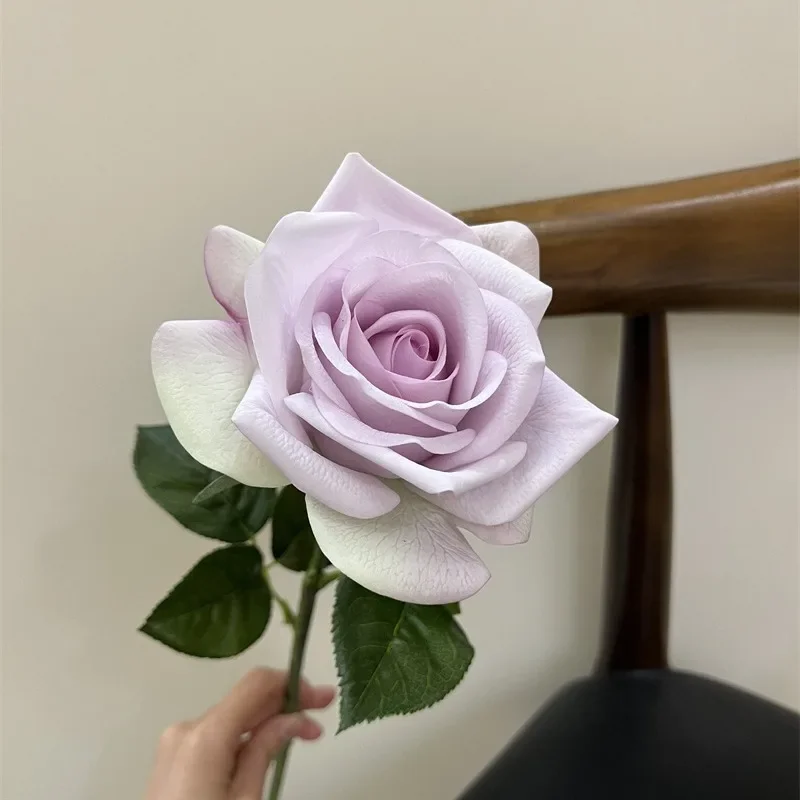 5Pcs Hand Feel Moisturizing Latex Rose Flowers Artificial Real Touch Roses Bridal Bouquet Wedding Decor Home Party Table Floral