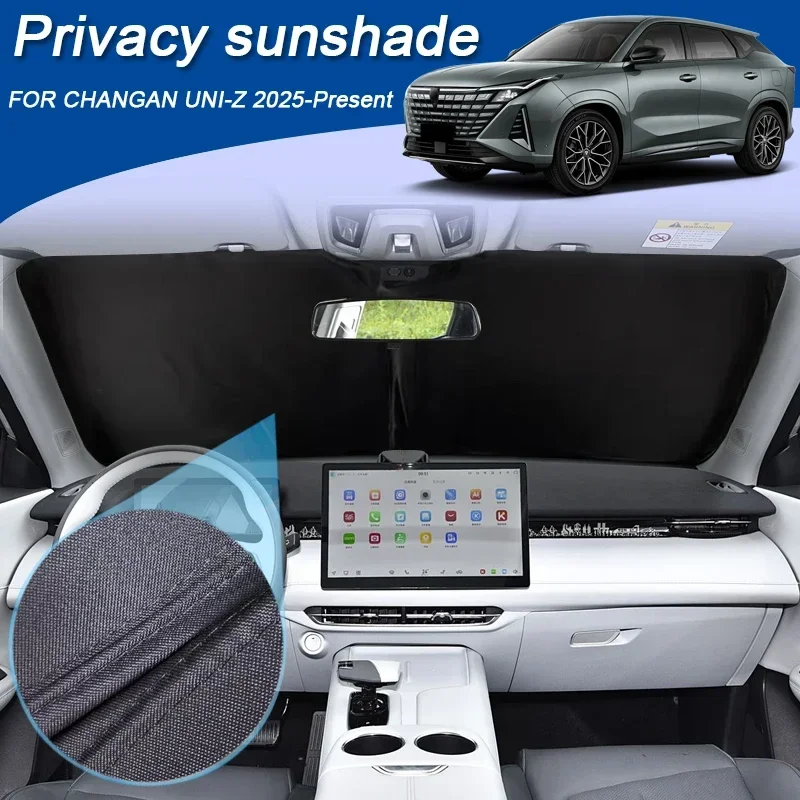 

Автомобильный черный оконный солнцезащитный козырек с защитой от УФ-лучей, теплоизоляционная защитная крышка, аксессуары для интерьера для CHANGAN UNI-Z 2025-Present