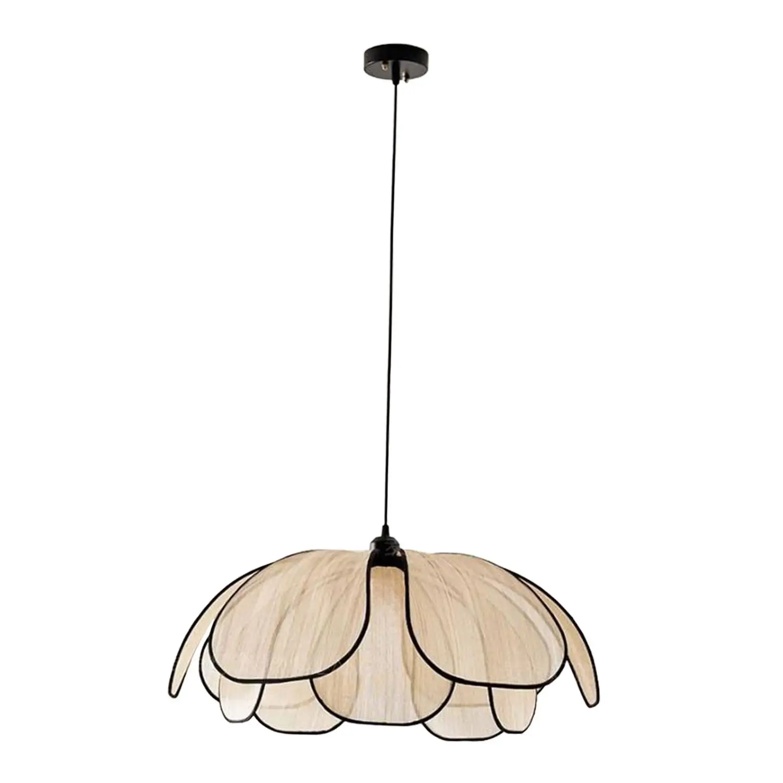 Boho Chandelier Nordic Decorative with E26 Bulb Fabric Lampshade Chandelier Hanging Light for Cafe Hallway Kitchen Bedroom Study