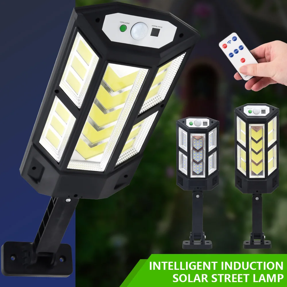 New upgrade Solar Street Lights Outdoor, Solar Lamp With 3 Light Mode Waterproof Motion Sensor Security Lighting for Garden