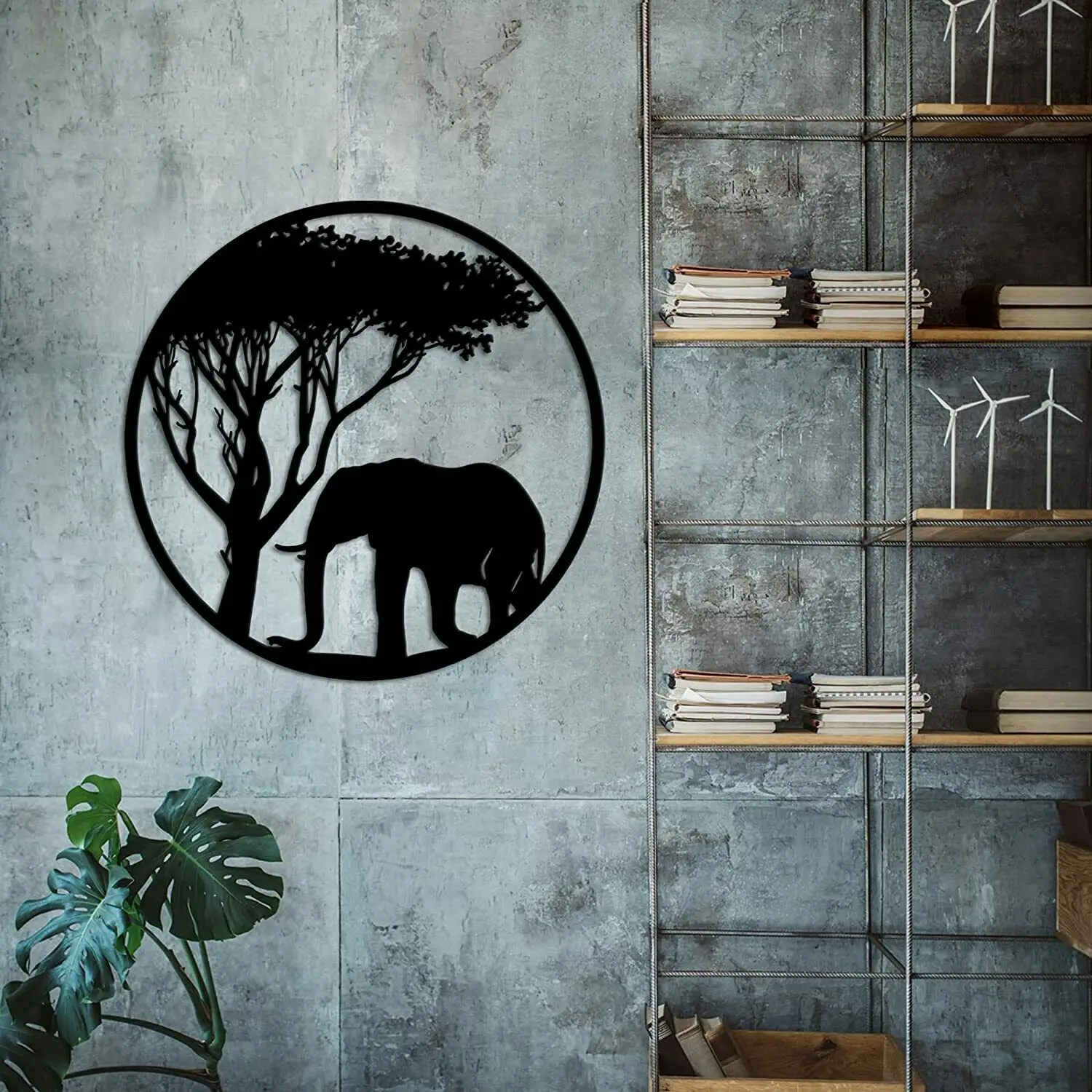 

Elephant Metal Art African Animal and Tree Wall Sculptures Animal Tree Metal Art Living Room/Home Decoration