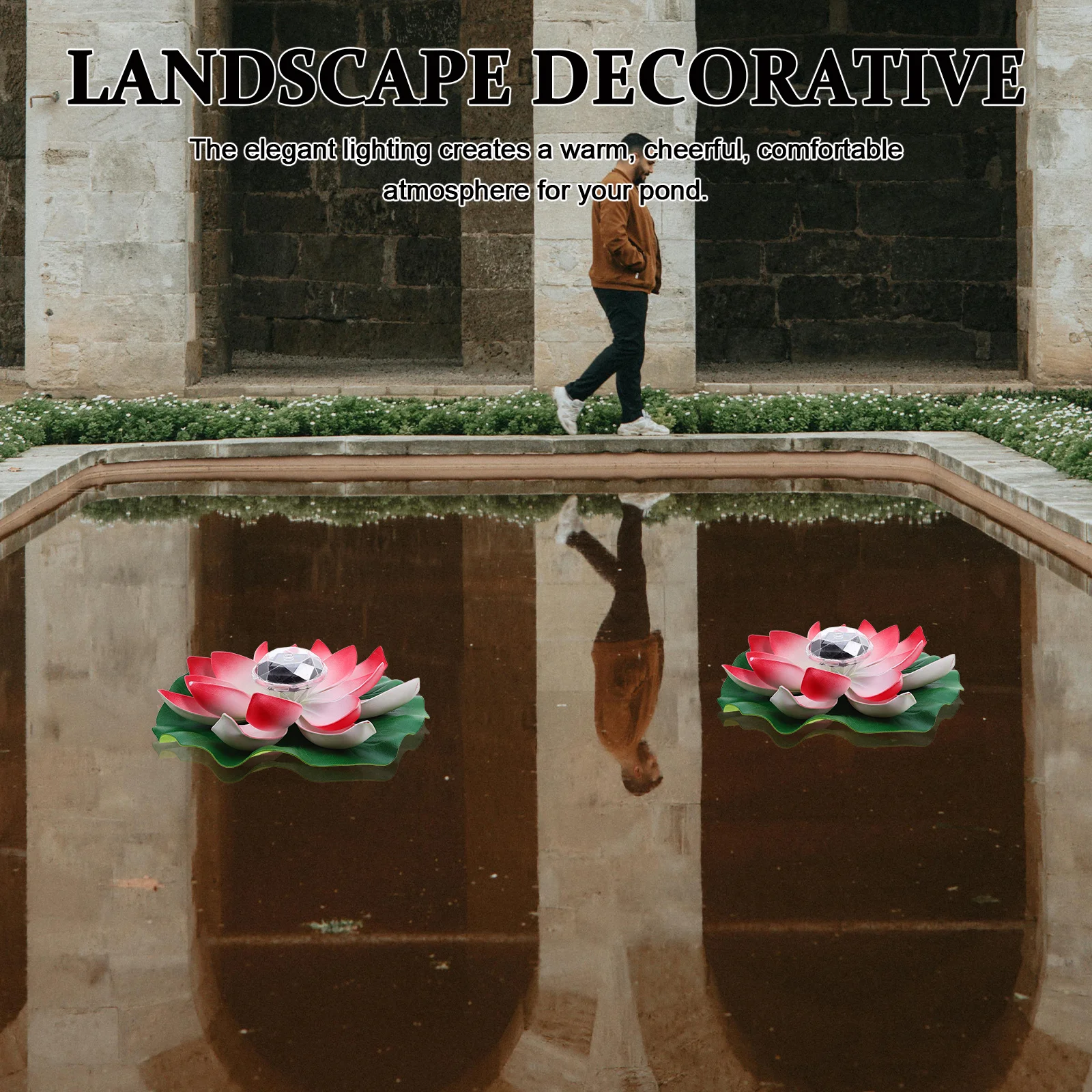 Colorful LED Solar Powered Lotus Flower Pool Decoration Lights Waterproof Floating Outdoor Garden Pond Lighting