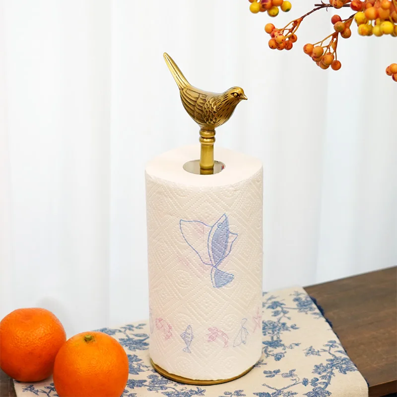

Латунный держатель для салфеток с птицами, роскошная стойка для хранения туалетной бумаги, органайзер для кухонных бумажных полотенец, полка для декора гостиной, держатели для салфеток