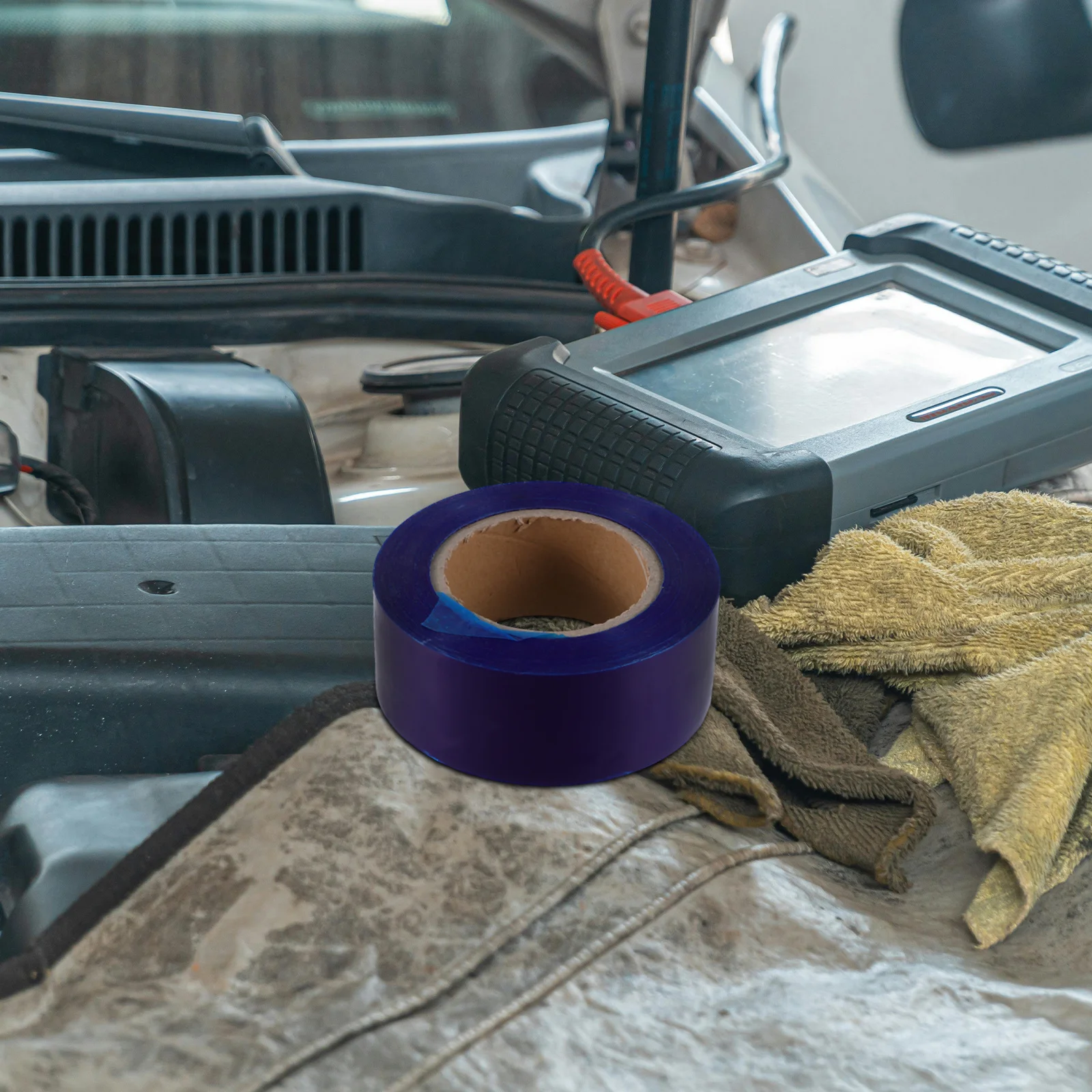 1 شريط حماية حافة لفة زرقاء متينة من مادة البولي ايثيلين لعجلات السيارة وواقي العجلة سهل التركيب بدون أدوات -